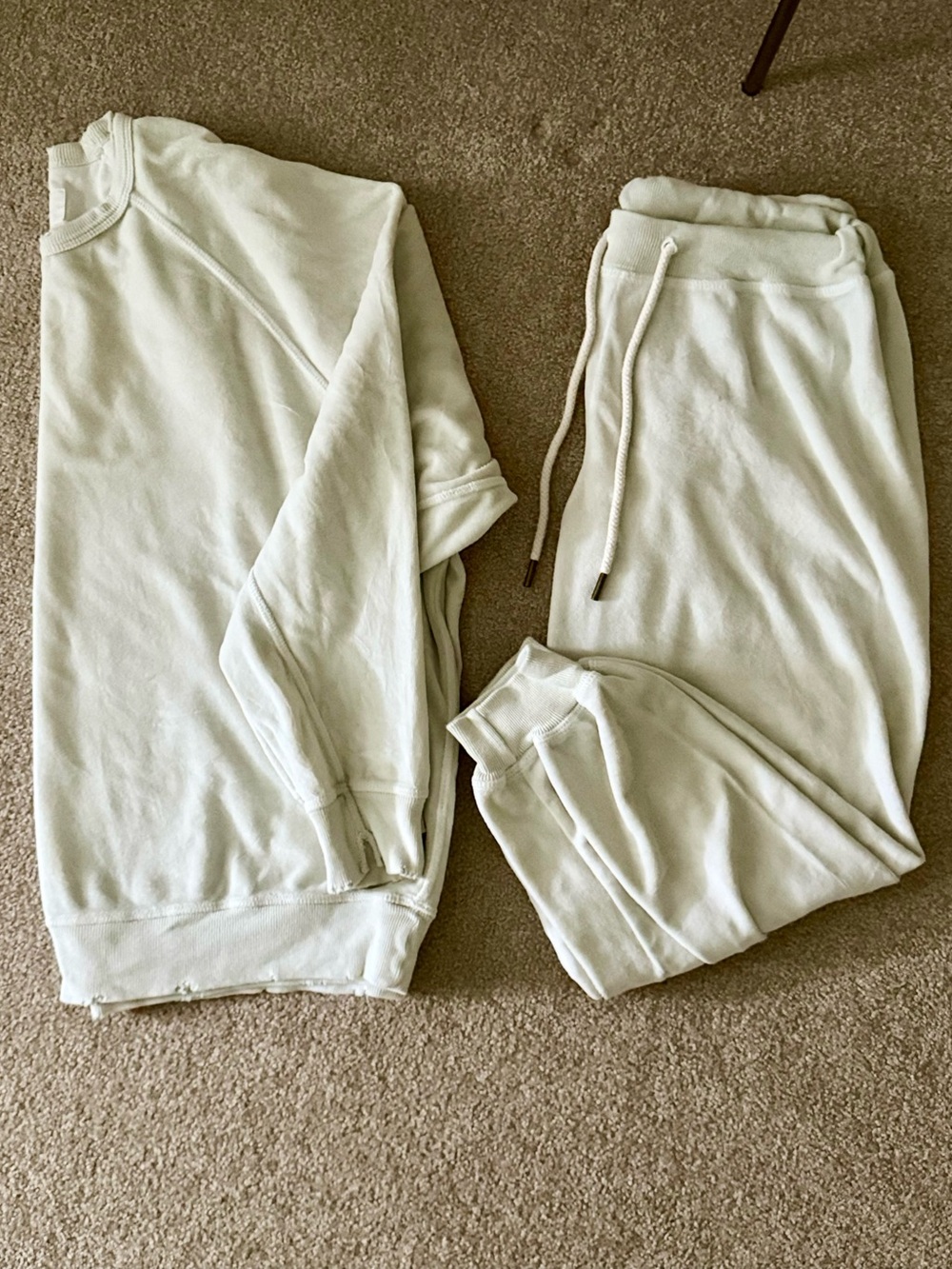 THE GREAT. Pale Sage Green Sweatshirt + Jogger Set